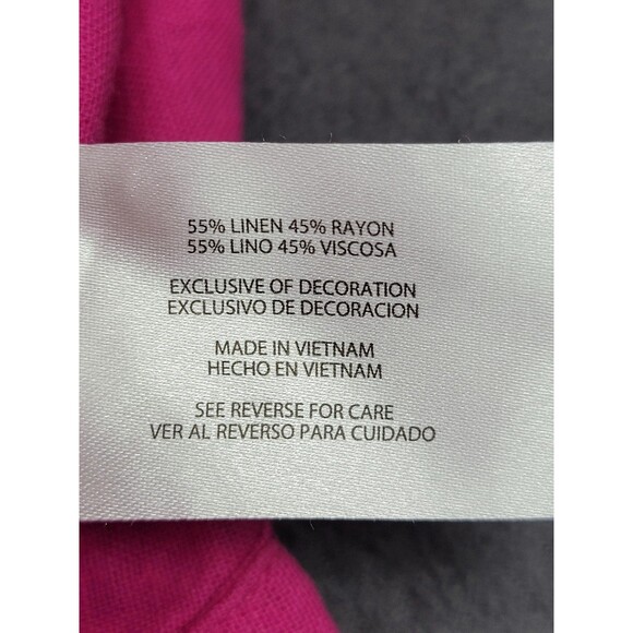 GAP Shirt Womens 2XL Pink Very Berry Linen Button Down Top Long Sleeve Plus NEW - Picture 7 of 11